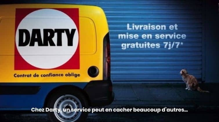 Publicité Darty illustrant la force d’une marque identifiable par son slogan.